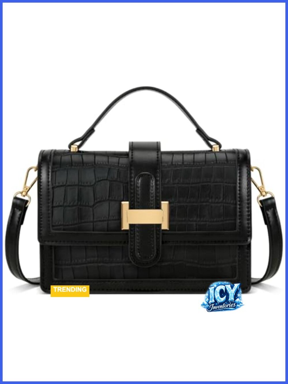 Vegan Leather Crossbody Bag Top Handle Purse Small Designer Handbag Adjustable